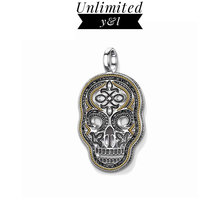 Skull Pendants Punk Style Black Cubic Zirconia Skeleton 925 Sterling Silver Fashion Jewelry Necklaces Accessories for Men Gifts 2024 - buy cheap