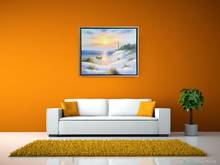 Hand Painted Modern Oil Painting Landscape Pictures On Canvas Hang Painting For Living Room Decor Canvas Rising Sun View Craft 2024 - buy cheap