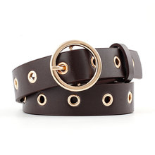 Women Leather Belt Round Metal pin buckle Circle Belts Hot Brand fashion Punk O Ring for Women belt 2024 - buy cheap