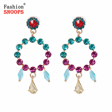 FASHIONSNOOPS New Trendy Rhinestone Big Drop Earrings For Women Bohemian Statement Jewelry Brincos 2024 - buy cheap