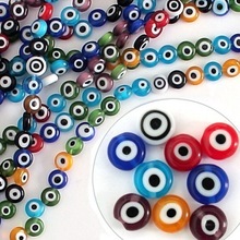 Latest Designed Approx 95pcs/lot Flat Round Disk Shape Mixed Colors 8mm Evil Eye Lampwork Glass Beads CN-BBC005 2024 - buy cheap