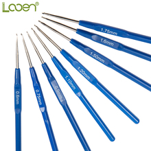 Looen 8Pcs/Set Crochet Hooks Plastic Knitting Needles Craft Needlework Mixed Metallic Blue Handle Kit Loom Tool Sewing Patchwork 2024 - buy cheap