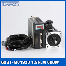 Servo motor sets 60ST-M01930 600W AC SERVO MOTOR 0.6KW 3.5A 1.91N.M 3000RPM & Matched SERVO DRIVE 2024 - buy cheap