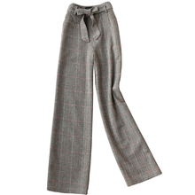 Women Winter Wide Leg Pants High Waist  Wool Trousers Casual Long Loose straight office lady pants 2024 - buy cheap