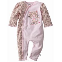 Pelele de algodón con estampado de leopardo para niñas, Pelele de bebé, Pelele de bebé, ropa de dormir suave, 100% de 0 a 3, 6, 9 o 12 meses 2024 - compra barato