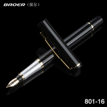 Stationery Baoer Luxury Metla Gift Pen 0.5mm Extra Fine Nib Fountain Pen Black Ink Pens Christmas Gift 2024 - buy cheap