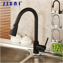 JIENI 360 Swivel Kitchen Faucet Pull Out Chrome Polished Black Nickel Brush Basin Faucet Stream Spray Water Rotated Mixer Tap 2024 - buy cheap