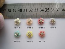 Rf11 arte de decoração de unhas com 6 strass, flor de resina e glitter grande, 30 argolas, decoração diy 2024 - compre barato
