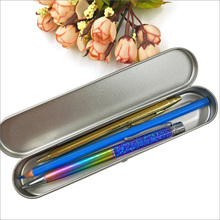 1 шт. прямоугольная металлическая подарочная коробка для ручек, шариковая ручка для фонтанов, чехол, жестяная коробка для карандашей, четыре цвета на выбор 2024 - купить недорого