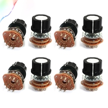 8Pcs 6mm Knurled Shaft 10Pin Rotary Switch Potentiometer 2-Pole 4-Position 2P4T 2024 - buy cheap