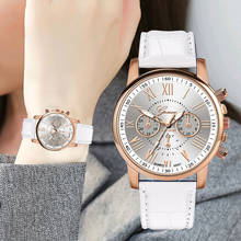 Женские кварцевые наручные часы с римскими цифрами, кожаный ремешок, часы для женщин, zegarek damski relojes para mujer 2024 - купить недорого