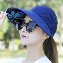 Summer Women Sun Protection Folding Sun Hat Wide Brim Cap Ladies Girl Holiday UV Protection Sun Hat Beach Packable Visor Hat 2024 - buy cheap