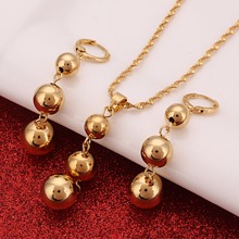 Bead Pendant Necklaces & Earrings Sets for Women Teenage Round Ball Jewelry Party Gifts 2024 - buy cheap