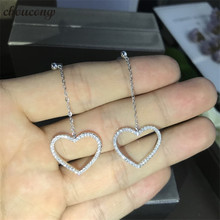 Choucong corazón pendiente con forma de gota AAAAA zircon cz de la plata esterlina 925 de pendientes colgantes para boda para la joyería de las mujeres 2024 - compra barato
