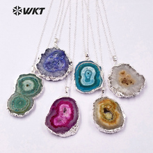 WT-N1108 WKT New Arrivals Necklace Natural Random Stone Pendant Necklace With Electroplated Women Fashion Necklace 2024 - buy cheap