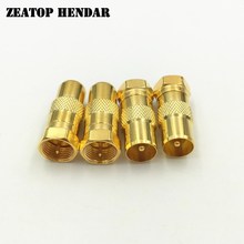 50Pcs F Male Plug to IEC DVB-T TV PAL Male Straight Coaxial RF Adapter Connector Gold Plated 2024 - buy cheap