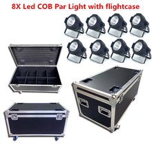 8X Led COB Par Light with flightcase 200W led par RGBWA UV 6in1 Warm White  led dj light wash beam disco stage effects 2024 - buy cheap