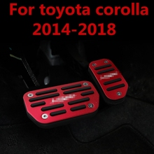 Capa para pedal toyota corolla 2014-2018, acessório automotivo, lâmpada de descanso de freio com gás e óleo, liga de alumínio 2024 - compre barato