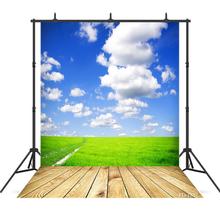 Photography Backdrops Photocall Scenic Grassland Wooden Floor Vinyl Backgrounds for Photo Studio Children Baby Shower Photophone 2024 - buy cheap