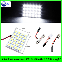 10 Set T10 W5W BA9S Festoon 43mmx30mm with 3 Adapters 24SMD 24 smd 5050 LED reading Panel Lights Car interior Dome light lamp 2024 - buy cheap