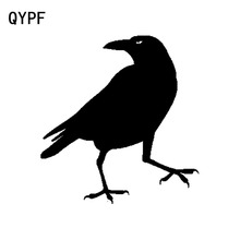 QYPF 14.6cm*15.5cm Cartoon Fun Crow Vinyl Car Sticker Decor Decal Black Silver Accessories C15-1155 2024 - buy cheap