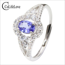 CoLife Jewelry Dazzling Tanzaite Ring for Party 0.5ct Natural Tanzanite Silver Ring Solid 925 Silver Tanzanite Jewelry 2024 - buy cheap