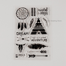 Indian dream catcher stamps scrapbooking clear transparent tribe adventure craft stamps embellishments 2024 - compre barato