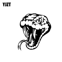 Yjzt cabeça de cobra 13.3cm * 14.9cm com língua artística minimalista sombra em vinil adesivo adesivo de carro interessante preto/prata embutido 2024 - compre barato