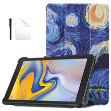 Folding PU Leather case For Samsung Galaxy Tab A 8.0 2018 SM-T387 Funda Smart Cover for Samsung Tab A 8.0 case +film+pen 2024 - buy cheap