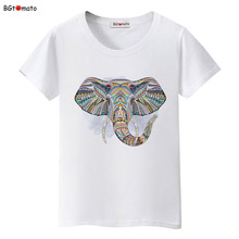 2021 Creative design colorful art Elephant t shirts hot sale woman's new style fashion shirts Brand comfortable casual tops 2024 - buy cheap