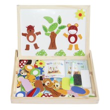 Multifunctional Educational Puzzles Animal Wooden Magnetic Puzzle Toys for Children Kids Jigsaw Baby's Drawing Easel Board Gifts 2024 - buy cheap
