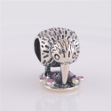 925 Sterling Silver Pink Enamel Kiwi Bird Animal Charm Bead Fits Original Pandora Charm Bracelet DIY Jewelry Making LW274 2024 - buy cheap