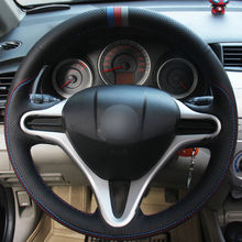 Топ Кожаный руль ручной стежок на обертывание чехол для Honda Fit 2009-13 2024 - купить недорого