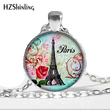 Collares con colgante de cristal de la Torre Eiffel para mujer, colgante de cadena redonda con cúpula de cristal de París, joyería 2017 A-103 HZ1 2024 - compra barato