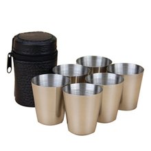 30ml Stainless Steel Cups Wine Beer Whiskey Mugs Outdoor Travel 30ml Cups 6 Pieces Set New 2024 - купить недорого
