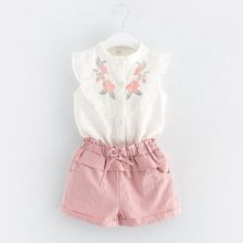 2020 New Summer Girls Clothing Sets Baby Toddler Kids Girl Clothes Sleeveless Embroidery Floral Tank Top+Pants 2Pcs Suit JW2103 2024 - buy cheap