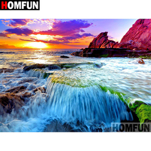 HOMFUN 5D DIY Diamond Painting Full Square/Round Drill "Sea scenery" 3D Embroidery Cross Stitch gift Home Decor A02073 2024 - buy cheap