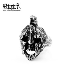 BEIER-anillo de acero inoxidable 316L con esqueleto humano para hombre, joyería de moda Punk y Rock, regalo, LLBR8-611R 2024 - compra barato