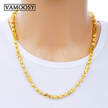 Male Necklace pure 24K Gold Filled Curb Cuban Link Gold Chain choker Necklaces for Men  2018 Fashion Jewelry Gifts 2024 - buy cheap