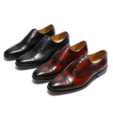 Мужские туфли-оксфорды из натуральной кожи, черные, винно-красные модельные туфли в итальянском стиле, 2019 2024 - купить недорого