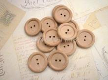 200pcs Large Round Wooden Buttons light natural color wood decor 30mm wholesale free shipping D25 2024 - buy cheap