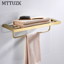 MTTUZK 304 Stainless Steel Brushed Gold Towel Rack  Bath Towel Holder Towel bar  Bathroom Shelves Bathroom Double Towel Rack 2024 - buy cheap