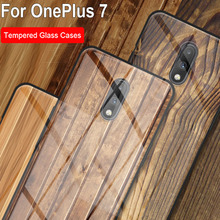 OnePlus7 чехол из закаленного стекла деревянный камень с рисунком чехол для телефона OnePlus 7 защитный чехол ударопрочный корпус 2024 - купить недорого
