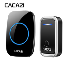 CACAZI Wireless Waterproof Doorbell Smart Remote 300M LED Intelligent Battery Button Calling Door Bell EU Plug 38 Chime 3 Volume 2024 - buy cheap