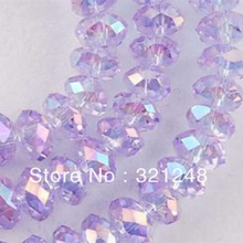 Beautiful 4x6mm purple crystal glass AB faceted rondelle abacus loose spacers beads accessories jewelry making 98pcs MY2247 2024 - buy cheap