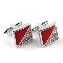 Crystal Color Button Tie Clips for Gentleman Shirt Wedding Cuff Links Jewelry One Pair Luxury Men's Fashion Cufflinks 2024 - buy cheap