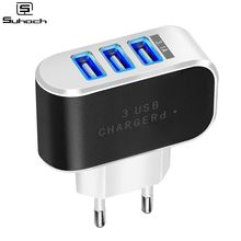 Suhach USB Charger 3 Ports 5V3.1A Travel Wall Power Adapter EU Fast Charger Charging for Xiaomi Samsung HTC Huawei Smartphone 2024 - buy cheap