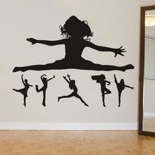 Pôster de parede para meninas dançantes, adesivo de parede para ginástica e dançarinas, decoração para estúdio de dança az447 2024 - compre barato