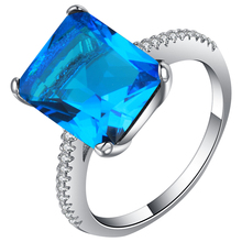 Hainon большой зеленый темно Королевский синий квадратный кубический циркон камень Обручальное кольцо для женщин Новое поступление палец дизайн ювелирное модное кольцо 2024 - купить недорого