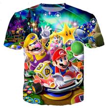 Новая классическая Футболка серии Super Mario для мужчин и женщин, новинка, модная футболка с 3D принтом, уличная одежда в стиле хип-хоп, повседневные летние топы 2024 - купить недорого